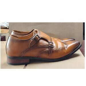 Santino Luciano C-372 Mens Cognac Monk Strap Closure Casual Dress Shoes
